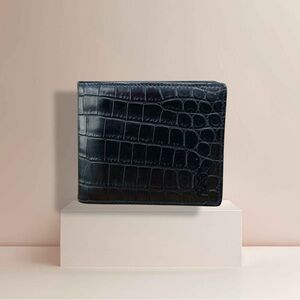 Authentic Saint Laurent Croc Embossed Croc Wallet